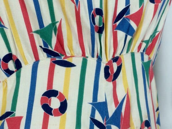 1930's nautical themed novelty print cotton playsuit